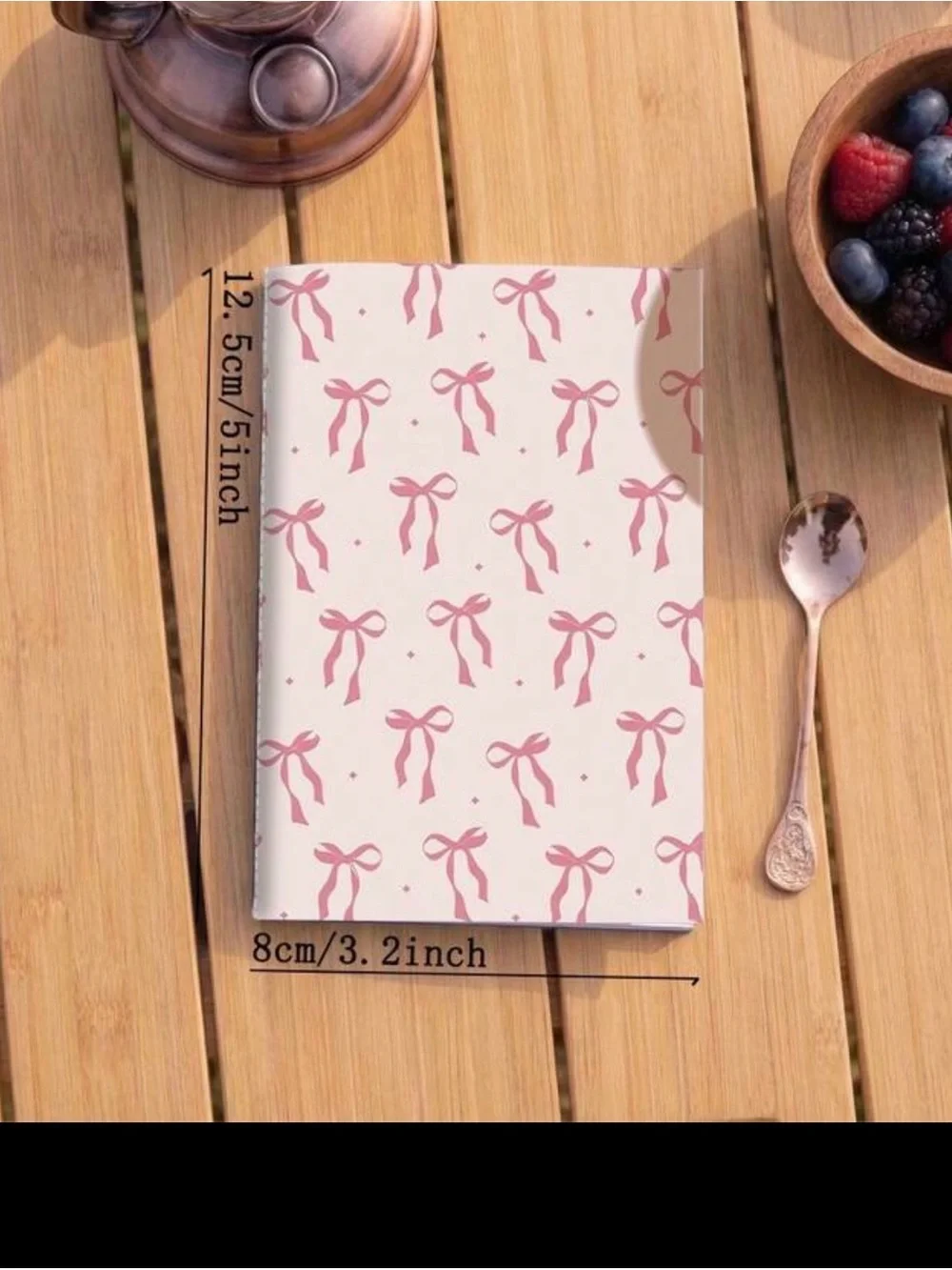 Pink Bow Pattern Lined Notebook – Set of 6